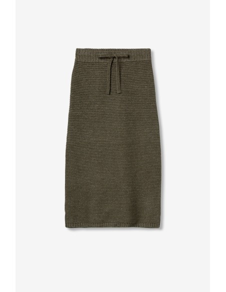 FALDA-VERDE-MIDI-CORDÓN-AJUSTABLE-MUFFIN-TIFFOSI