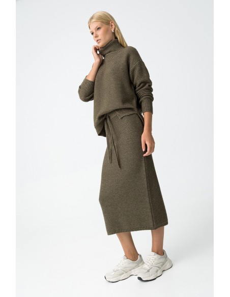 FALDA-VERDE-MIDI-CORDÓN-AJUSTABLE-MUFFIN-TIFFOSI