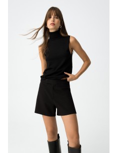 PANTALONES-CORTOS-PUNTO-NEGRO-CIERRE-CREMALLERA-GANCHO-TONI-TIFFOSI
