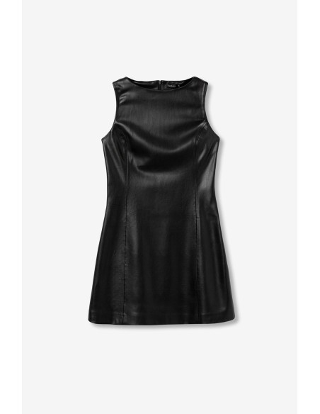 VESTIDO-CORTO-EFECTO-PIEL-NEGRO-SIN MANGAS-CLASSY-TIFFOSI VESTIDO-CORTO-EFECTO-PIEL-NEGRO-SIN MANGAS-CLASSY-TIFFOSI