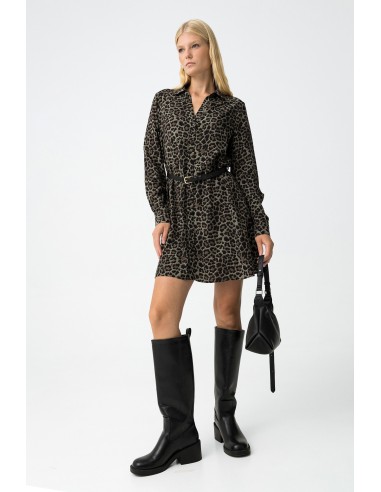 VESTIDO-CORTO-ANIMAL-PRINT-CINTURÓN-EFECTO-PIEL-LEOPARD-TIFFOSI