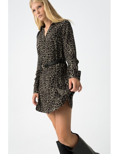 VESTIDO-CORTO-ANIMAL-PRINT-CINTURÓN-EFECTO-PIEL-LEOPARD-TIFFOSI