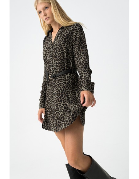 VESTIDO-CORTO-ANIMAL-PRINT-CINTURÓN-EFECTO-PIEL-LEOPARD-TIFFOSI