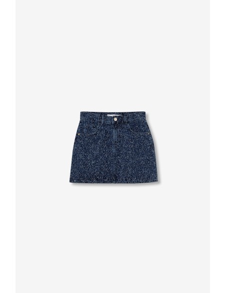 MINIFALDA-DENIM-AZUL-OSCURO-JASPEADO--CINTURA-ALTA-CIERRE-METÁLICO-ASPEN-TIFFOSI. MINIFALDA-DENIM-AZUL-OSCURO-JASPEADO--CINTURA-ALTA-CIERRE-METÁLICO-ASPEN-TIFFOSI.