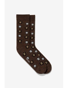 CALCETINES-DIVERTIFOS-OSITOSS-MARRON-CHOCOLATE-QUINCEYS-TIFFOSI