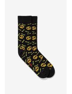CALCETINES-NEGROS-CALAVERAS-HUESOS-AMARILLO-ROJO-QUADES-TIFFOSI