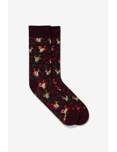 CALCETINES-MARRONES-ESTAMPADO-NAVIDEÑO-RENOS-ADORNOS-QUANG-TIFFOSI