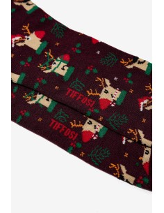 CALCETINES-MARRONES-ESTAMPADO-NAVIDEÑO-RENOS-ADORNOS-QUANG-TIFFOSI 2