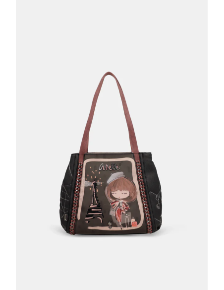 TOTE-DOS-ASAS-HOMBRO-APLIQUE-ESTRECHAR-MADEMOISELLE-ANEKKE TOTE-DOS-ASAS-HOMBRO-APLIQUE-ESTRECHAR-MADEMOISELLE-ANEKKE