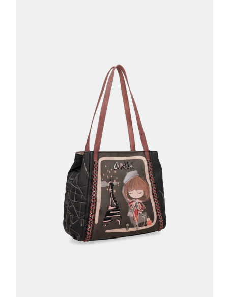 TOTE-DOS-ASAS-HOMBRO-APLIQUE-ESTRECHAR-MADEMOISELLE-ANEKKE TOTE-DOS-ASAS-HOMBRO-APLIQUE-ESTRECHAR-MADEMOISELLE-ANEKKE