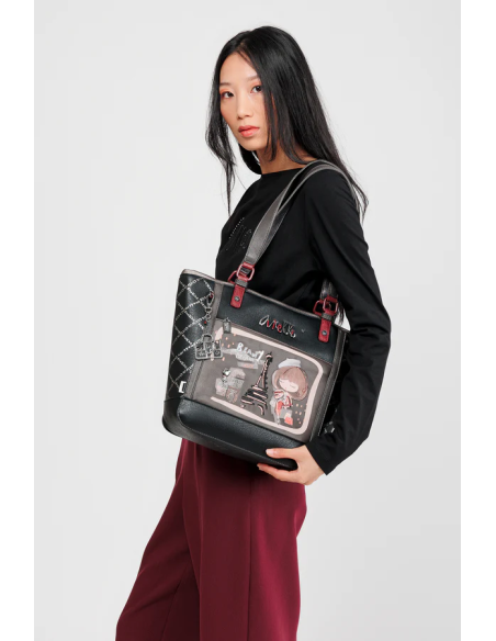 BOLSO-HOMBRO-GRANDE-DOS-ASAS-COMPARTIMENTOS-TRASERO-FRONTAL-MADEMOISELLE-ANEKKE BOLSO-HOMBRO-GRANDE-DOS-ASAS-COMPARTIMENTOS-TRASERO-FRONTAL-MADEMOISELLE-ANEKKE