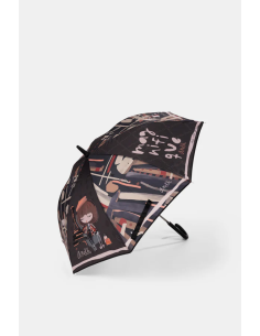 PARAGUAS-LARGO-AUTOMÁTICO-ESTAMPADO-MADEMOISELLE-ANEKKE 2