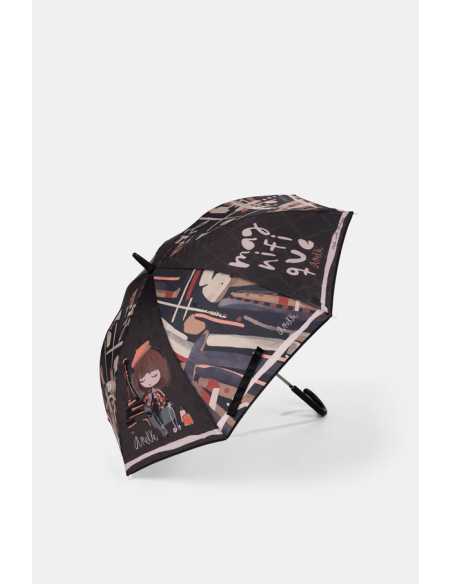 PARAGUAS-LARGO-AUTOMÁTICO-ESTAMPADO-MADEMOISELLE-ANEKKE