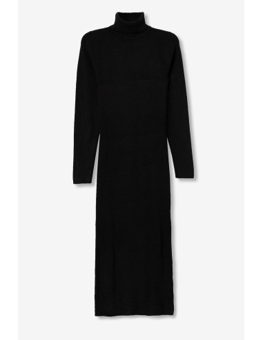 VESTIDO-LARGO-PUNTO-CANALÉ-FINO-CUELLO-ALTO-TIFFOSI