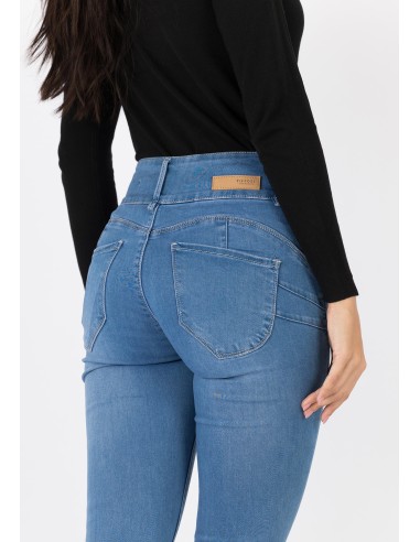 VAQUEROS-AZUL-MEDIO.TIRO-ALTO-AJUSTADOS-5-BOLSILLOS-DOBLE-UP-TIFFOSI