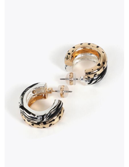 PENDIENTES-DOBLE-ARO-ANIMAL-PRINT-DORADO-PLATA-LOLA-CASADEMUNT
