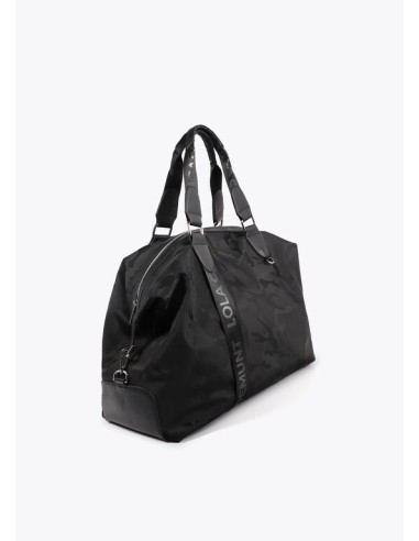 BOLSA-VIAJE-NEGRA-NYLON-CAMUFLAJE-FIN-DE-SEMANA-LOLA-CASADEMUNT