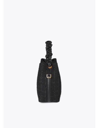 BOLSO-TWEED-NEGRO-LOGO-LEOPARDP-CIERRE-IMÁN-TIPO-SACO-CORDÓN-LOLA-CASADEMUNT