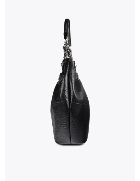 BOLSO-SHOPPER-NEGRO-EFECTO-PIEL-ARRUGADA-NEGRO-ASA-DOBLE-CADENA-LOLA-CASADEMUNT