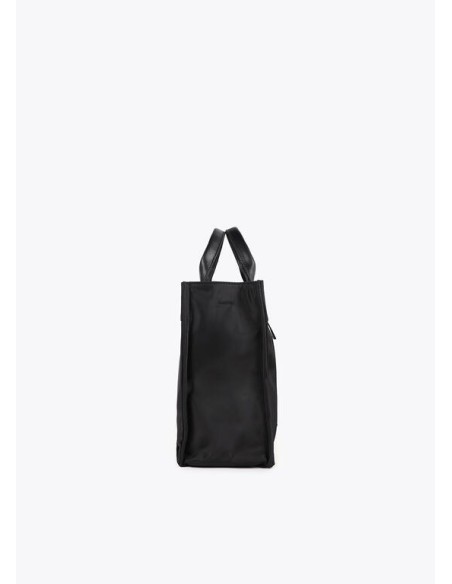 BOLSO-NEGRO-COMBINADO-NYLON-EFECTO-PIEL-DOS-ASAS-MANO-ASA-BANDOLERA-COMPARTIMENTO-FRONTAL-LOLA-CASADEMUNT