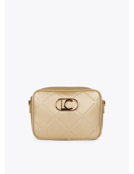 BANDOLERA-MONOGRAMA-ROMBOS-DOS-ASAS-REGULABLR-LOGO-DORADO-OVALADO-LOLA-CASADEMUNT