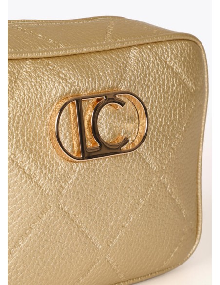 BANDOLERA-MONOGRAMA-ROMBOS-DOS-ASAS-REGULABLR-LOGO-DORADO-OVALADO-LOLA-CASADEMUNT