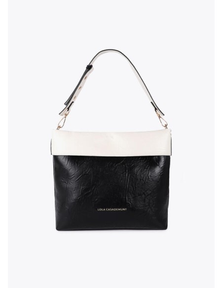 BOLSO-HOBO--BICOLOR-BLANCO-NEGRO-DOS-ASAS-HOMBRO-BANDOLERA-LOLA-CASADEMUNT
