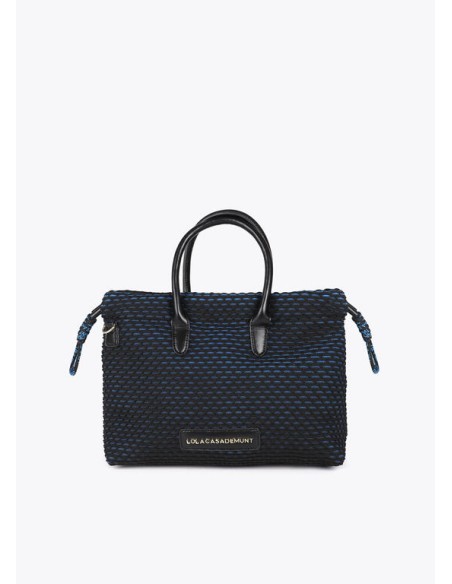 BOLSO-SHOPPER-REJILLA-BICOLOR-AZUL-NEGRO-DOS-ASAS-MANO-ASA-BANDOLERA-LOLA-CASADEMUNT