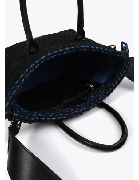 BOLSO-SHOPPER-REJILLA-BICOLOR-AZUL-NEGRO-DOS-ASAS-MANO-ASA-BANDOLERA-LOLA-CASADEMUNT