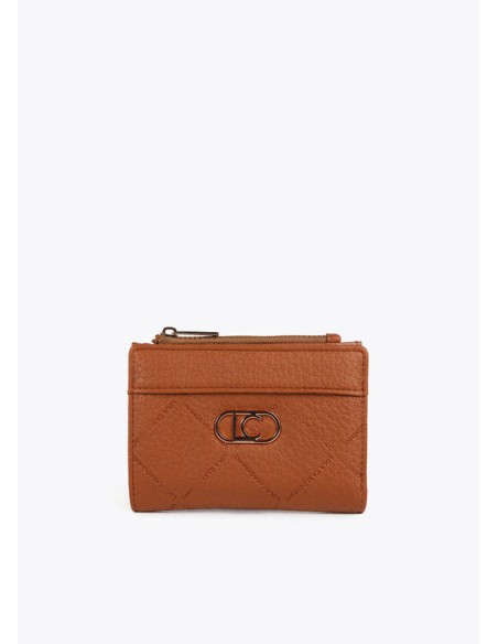 BILLETERO-PEQUEÑO-MONOGRAMA-ROMBO-DOS-COMPARTIMENTOS-LOGO-OVALADA¡O-DORADO-LOLA-CASADEMUNT