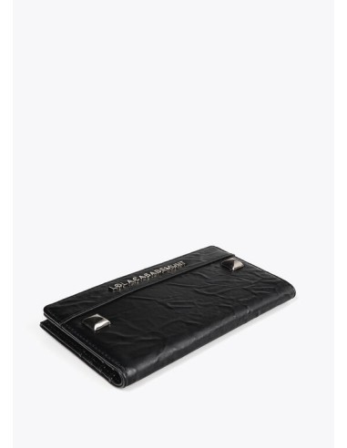 BILLETERO-NEGRO-XL-TACHAS-DOS-COMPARTIMENTOS-CREMALLERA-PRESIÓN-LOLA-CASADEMUNT