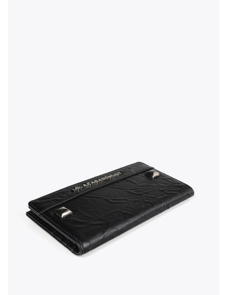 BILLETERO-NEGRO-XL-TACHAS-DOS-COMPARTIMENTOS-CREMALLERA-PRESIÓN-LOLA-CASADEMUNT