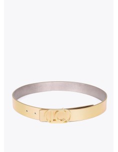 CINTURÓN-REVERSIBLE-TONOS-METALIZADOS-PLATA-DORADO-HEBILLA-LOGO-DORADO-OVALADO-LOLA-CASADEMUNT 2