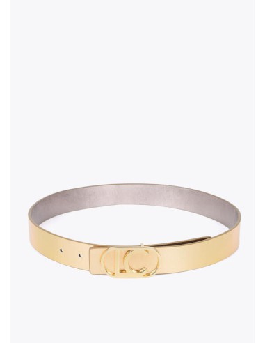 CINTURÓN-REVERSIBLE-TONOS-METALIZADOS-PLATA-DORADO-HEBILLA-LOGO-DORADO-OVALADO-LOLA-CASADEMUNT