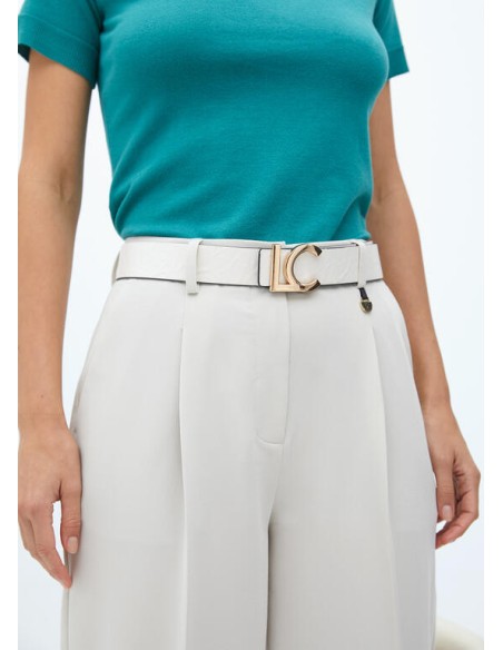 CINTURÓN-REVERSIBLE-NEGRO-CRUDO-ROJO-ROSA-HEBILLA-DORADA-LOGO-LOLA-CASADEMUNT