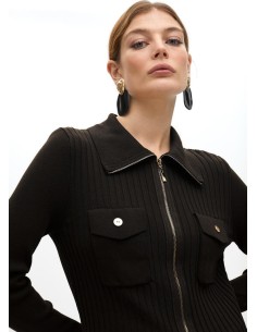 CÁRDIGAN-CREMALLERA-ACANALADO-CUELLO-CLÁSICO-DOBLE-BOLSILLO-LOLA-CASADEMUNT 2