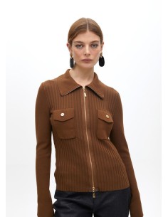 CÁRDIGAN-CREMALLERA-ACANALADO-CUELLO-CLÁSICO-DOBLE-BOLSILLO-LOLA-CASADEMUNT 2