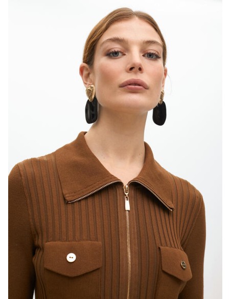 CÁRDIGAN-CREMALLERA-ACANALADO-CUELLO-CLÁSICO-DOBLE-BOLSILLO-LOLA-CASADEMUNT