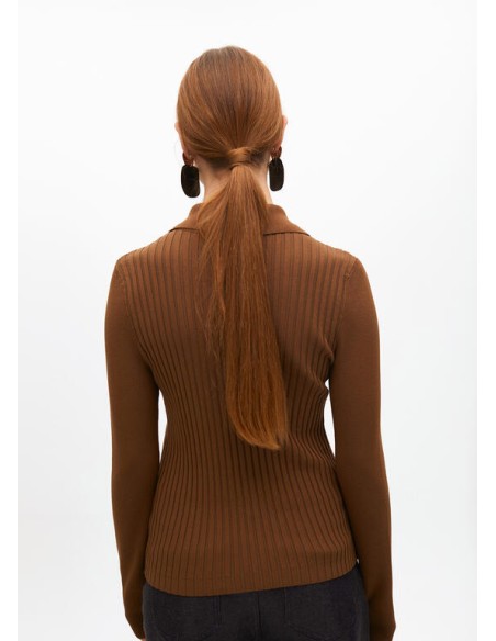 CÁRDIGAN-CREMALLERA-ACANALADO-CUELLO-CLÁSICO-DOBLE-BOLSILLO-LOLA-CASADEMUNT