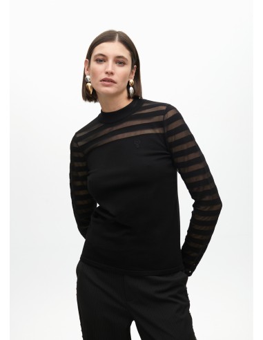 JERSEY-NEGRO-PUNTO.NEGRO-FRANJAS-TRANSPARENCIAS-LOLA-CASADEMUNT