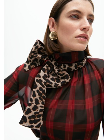 CAMISA-ESTAMPADO-TARTÁN-CUADROS-LAZADA-ANIMAL-PRINT-LOLA-CASADEMUNT