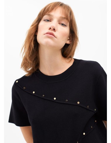 VESTIDO-CORTO-ASIMÉTRICO-TACHAS-CUELLO-REDONDO-MANGA-CORTA-LOLA-CASADEMUNT