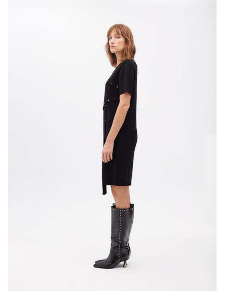 VESTIDO-CORTO-ASIMÉTRICO-TACHAS-CUELLO-REDONDO-MANGA-CORTA-LOLA-CASADEMUNT