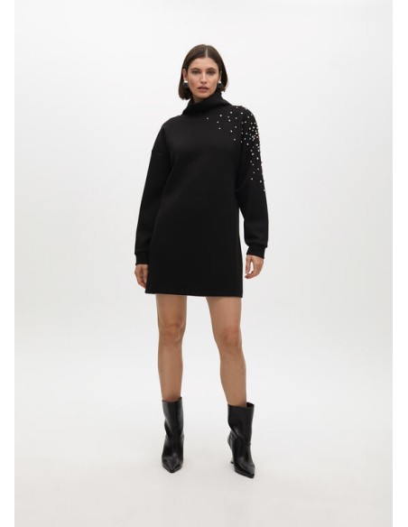 VESTIDO NEGRO MANGA JOYAS LOLA CASADEMUNT