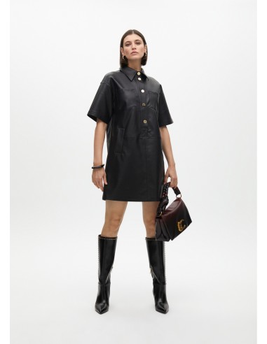 VESTIDO-MIDI-OVERSIZE-NEGTO-MANGA-CORTA-BOTONES-DORADOS-CUELLO-CLÁSICO-LOLA-CASADEMUNT