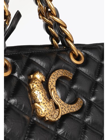SHOPPER-NEGRO-ACOLCHADO-ASAS-MANO-COMBINADAS-ASA-BANDOLERA-EXTRAÍBLE-LOGO-DORADO-LEOPARDO-LOLA-CASADEMUNT