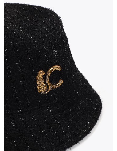 SOMBRERO-BUCKET-NEGRO-TWEED-LOGO-DORADO-LEOPARDO-LOLA-CASADEMUNT