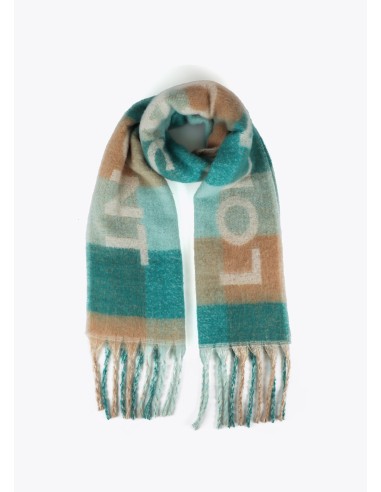 BUFANDA-CUADROS-COMBINACIÓN-COLORES-LOGO-GRANDE-FLECOSS-LOLA-CASADEMUNT