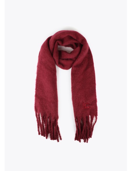 BUFANDA-LISA-MONOCOLOR-FLECOS-GRUESOS-LOGO-BORDADO-AL-TONO-LOLA-CASADEMUNT