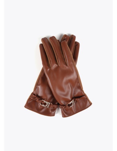 GUANTES-EFECTO-PIEL-DETALLE-PULSERA-AL-TONO-LOGO-OVALADO-BRILLANTITOS-LOLA-CASADEMUNT